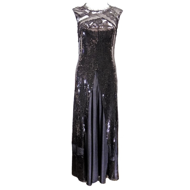 TIFF Nina Ricci Black Sequin Dress Size S